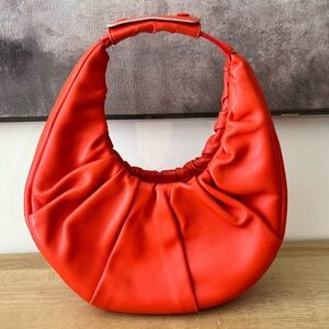 Staud soft moon bag orange leather